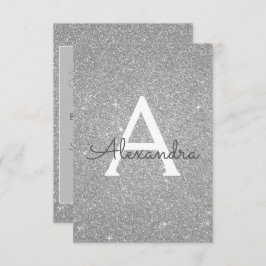 Convite Silver Glitter Sweet 16 Salve a data