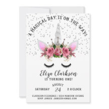 Silver Glitter Unicorn Princess Birthday