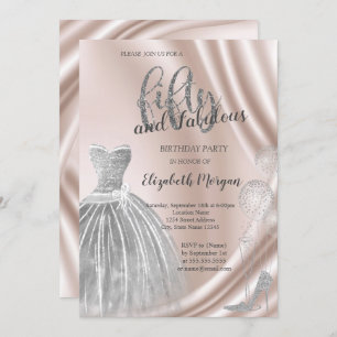 Convite Silver High Heels Veste 50º aniversário