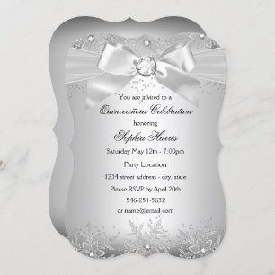 Convite Silver Jewel Arco Snowflake Quinceanera
