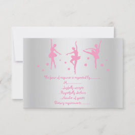 CONVITE SILVER PINK BALLERINA RSVP