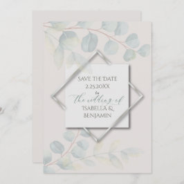 Convite Silver Sage Eucalyptus Salve a Data