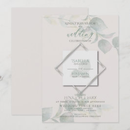 Convite Silver Sage Eucalyptus Wedding