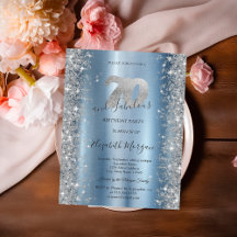 Silver Sparkle Diamantes Azul 70 Aniversário