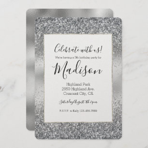 Convite Silver Sparkle Glam