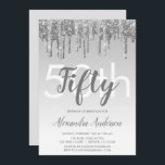 Convite Silver Sparkle Glitter 50ª Festa de aniversário<br><div class="desc">Silver Sparkle e Colher Glitter Ombre Girly Festa de aniversário 50º Convite de aniversário. Este convite de 50 anos moderno é perfeito para o festival e luxo Sparkle Glitter Girly Party que procura celebrar no estilo. Entre em contato com o designer para encontrar itens personalizados correspondentes.</div>