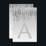 Convite Silver Sparkle Glitter Doce Dezesseis Aniversário<br><div class="desc">Glitter Glitter Dispersor Silver Sweet 16 com Nome do Monograma e Inicial. Este é o perfeito 16 anos de Aniversário convite para uma Festa de aniversário de Rapariga Moderna de Ombre. Entre em contato com o designer para encontrar itens personalizados correspondentes.</div>