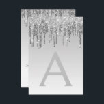 Convite Silver Sparkle Glitter Doce Dezesseis Aniversário<br><div class="desc">Glitter Glitter Dispersor Silver Sweet 16 com Nome do Monograma e Inicial. Este é o perfeito 16 anos de Aniversário convite para uma Festa de aniversário de Rapariga Moderna de Ombre. Entre em contato com o designer para encontrar itens personalizados correspondentes.</div>