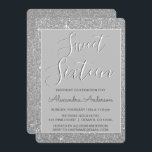 Convite Silver Sparkle Glitter Doce Dezesseis Aniversário<br><div class="desc">Silver Sparkle Glitter Doce Dezesseis Convites de aniversário. Este convite é perfeito para a Festa de aniversário Sparkle Glitter Sweet 16,  que procura celebrar no estilo.</div>