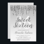 Convite Silver Sparkle Glitter Doce Dezesseis Aniversário<br><div class="desc">Glitter Glitter Glitter Doce 16 Convite de aniversário. Este é o perfeito 16 anos de Aniversário convite para uma Festa de aniversário de Rapariga Moderna e Elegante Ombre Glitter Sparkle. Entre em contato com o designer para encontrar itens personalizados correspondentes.</div>