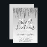 Convite Silver Sparkle Glitter Doce Dezesseis Aniversário<br><div class="desc">Glitter Glitter Glitter Doce 16 Convite de aniversário. Este é o perfeito 16 anos de Aniversário convite para uma Festa de aniversário de Rapariga Moderna e Elegante Ombre Glitter Sparkle. Entre em contato com o designer para encontrar itens personalizados correspondentes.</div>