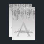 Convite Silver Sparkle Glitter Doce Dezesseis Aniversário<br><div class="desc">Glitter Glitter Dispersor Silver Sweet 16 com Nome do Monograma e Inicial. Este é o perfeito 16 anos de Aniversário convite para uma Festa de aniversário de Rapariga Moderna de Ombre. Entre em contato com o designer para encontrar itens personalizados correspondentes.</div>