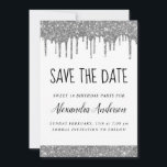 Convite Silver Sparkle Glitter Sweet 16 Salve a data<br><div class="desc">Silver e White Sparkle Glitter Doce Dezesseis a Festa de aniversário de 16 Meninas Salvem o Convite de Data. Este convite é perfeito para a 16ª Festa de aniversário do Sparkle Glitter Sweet que procura celebrar no estilo elegante e moderno.</div>