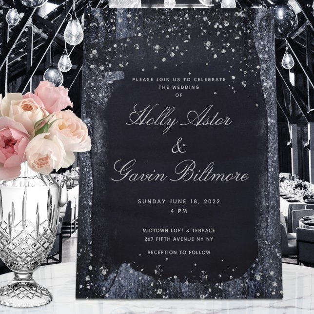 Convite Silver Starry Night Invitation Suite (Criador carregado)