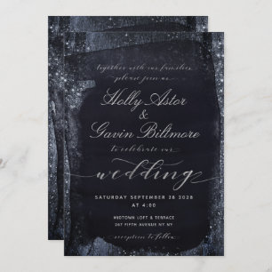 Convite Silver Starry Night Weding 2 Invitation Suite
