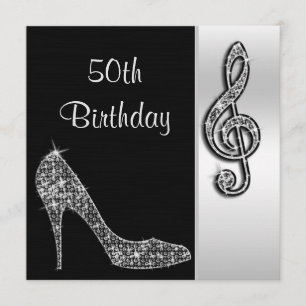 Convite Silver Stiletto e Treble Cleft 50º Aniversário