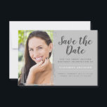 Convite Silver Sweet 16 Aniversário Salvar a Data<br><div class="desc">Foto geométrica de Luxury Silver Foto Sweet 16 Aniversário Salve o Convite de aniversário da Data. Este convite é perfeito para um Convite de aniversário Save the Date Sweet XVI que pretende celebrar no estilo feminino. Entre em contato com o designer para encontrar itens personalizados correspondentes.</div>