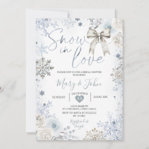 Convite Silver Winter Snow in Love Snowflake Chá de panela