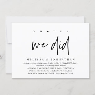 Convite Sim, fizemos, Recepção de casamento Janta Dançando