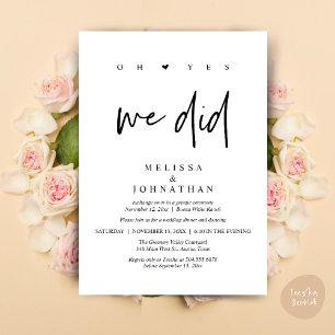 Convite Sim, Nós Fizemos, Jantar de Casamento Moderno com 