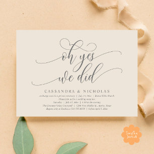 Convite Sim, Nós Fizemos, Recepção de casamento Romântica 