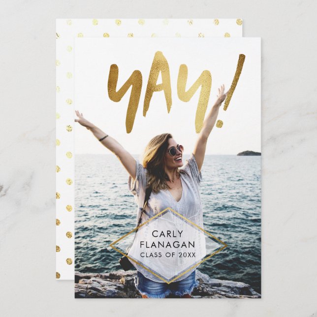 Convite Sim! Partido de Celebração de Graduação de Script  (Frente/Verso)