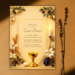 Convite Símbolo cristão Janto religioso elegante de Páscoa