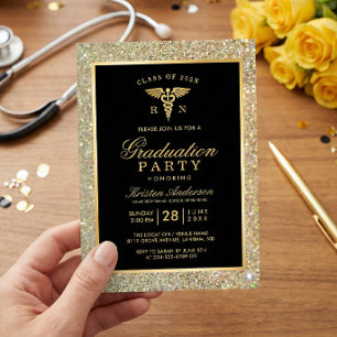 Convite Símbolo da Escola de Enfermagem Médica Festa de Fo