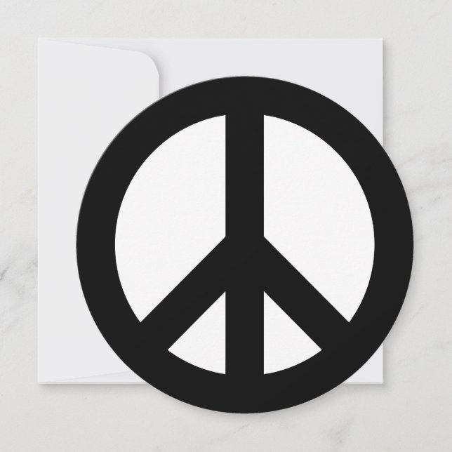 Convite Símbolo da Paz Preto e Branco (Frente)