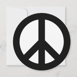 Convite Símbolo da Paz Preto e Branco