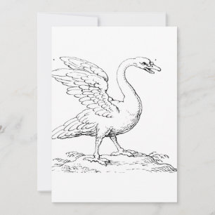 Convite Símbolo de Cisne de Amor e Fidelidade Arte Refinad