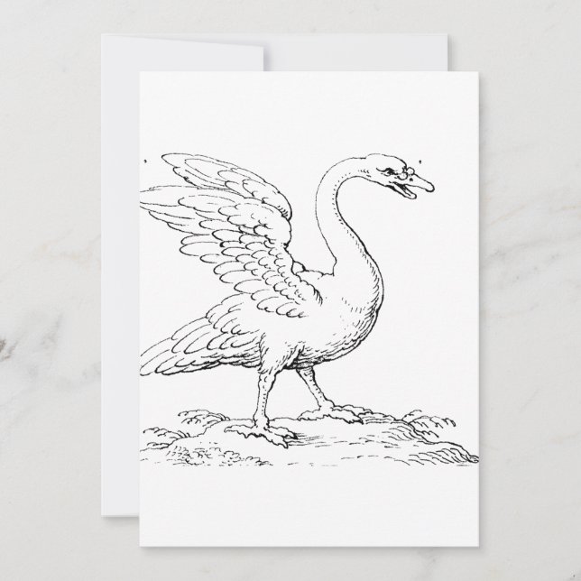 Convite Símbolo de Cisne de Amor e Fidelidade Arte Refinad (Frente)