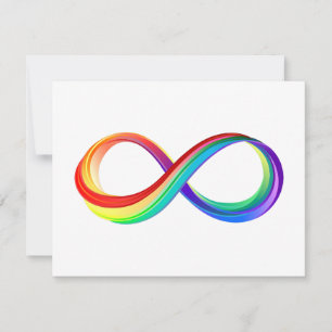 Convite Símbolo de Infinidade Arco-Íris em Camadas