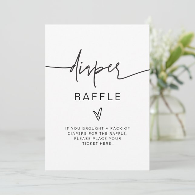 Convite Símbolo de Jogo Raffle da Fralda Moderna da Boêmia (Em pé/Frente)