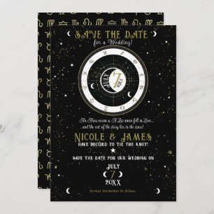 Convite Símbolo de Lua Zodiac da Astrologia Personalizada