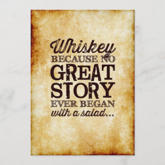 Convite Símbolo de Mesa 5x7 do pergaminho Whiskey porque