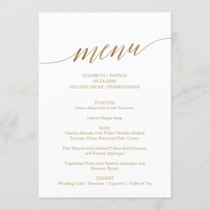 Convite Símbolo de Mesa do Menu de Casamento da Caligrafi