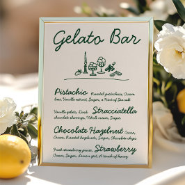 Convite Símbolo de Tabletop de Casamento Gelato Desenho Re