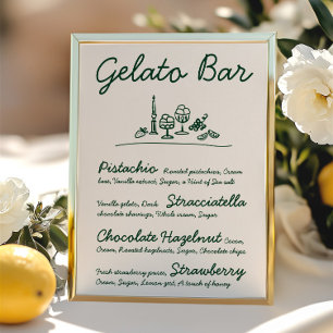 Convite Símbolo de Tabletop de Casamento Gelato Desenho Re