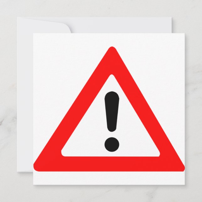 Convite Símbolo de Triângulo de Atenção (Frente)