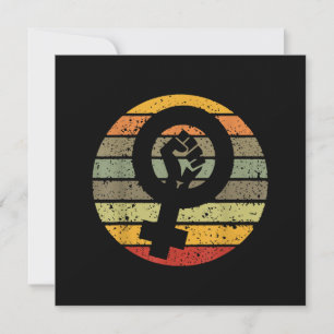 Convite Símbolo do Feminismo Design Retro Vintage, 70s 80s