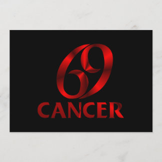 Convite Símbolo Horoscópio Vermelho Cancer