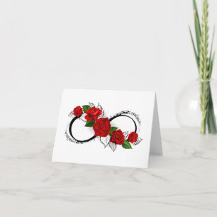 Convite Símbolo Infinity com Rosa vermelha