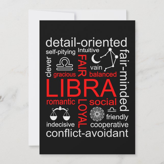 Convite Símbolo Libra Zodiac (Frente)