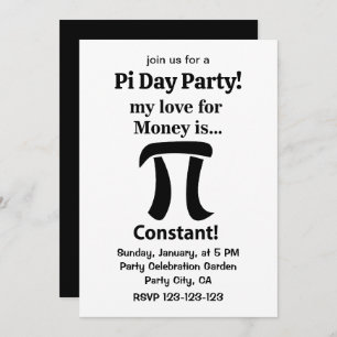 Convite Símbolo Pi Engraçado Meu Amor Por Dinheiro É Símbo