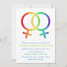 Convite Símbolo Rainbow Venus | Casamento lésbico