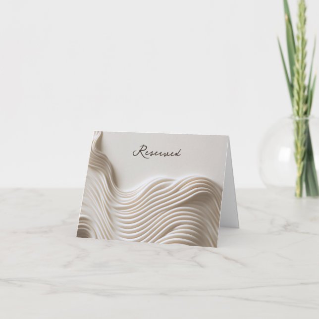 Convite Símbolo reservado para casamento branco de creme e (Frente)