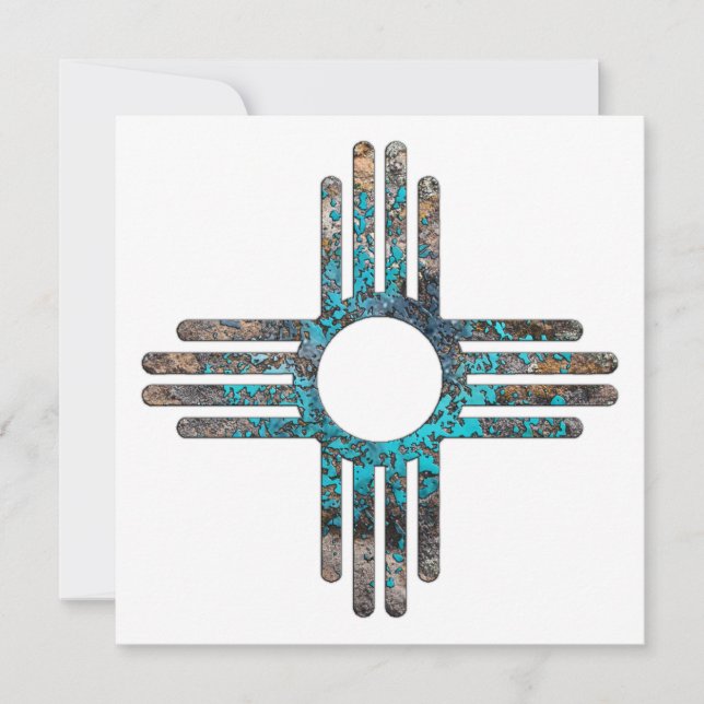 Convite Símbolo Sol Zia do Novo México (Frente)