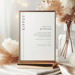 Convite Símbolo Tabletop do Bar Moderno Mitzvah Kippot<br><div class="desc">Mazel tov nesta ocasião especial! Torne a cerimônia do Bar do seu filho Mitzvah especial com este sinal de Kippah. Este sinal fornece informações sobre o que é o Kippot e instruções sobre o que fazer.</div>
