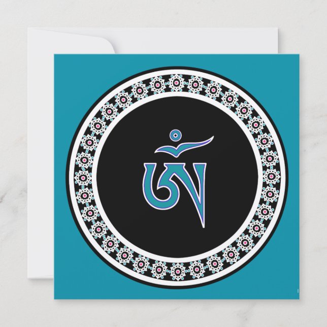 Convite Símbolo tibetano Om em Jewel Ring (Frente)